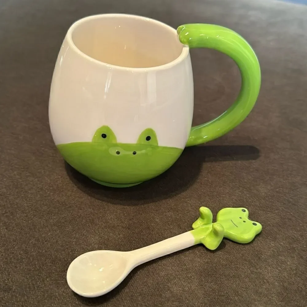 Frog Mug and Spoon Gift Set 15oz NEW